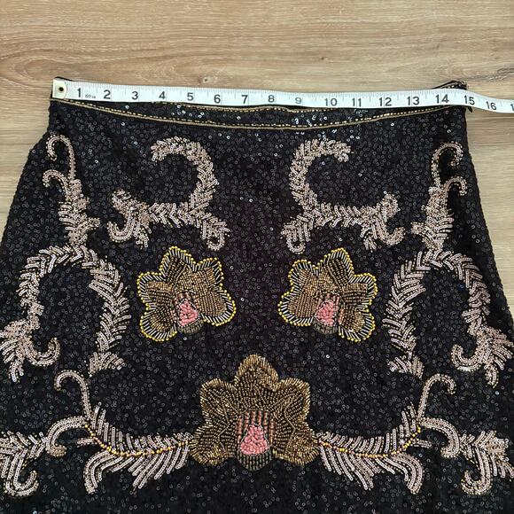 Zara Embroidered Embellished Mini Skirt M - Picture 4 of 9